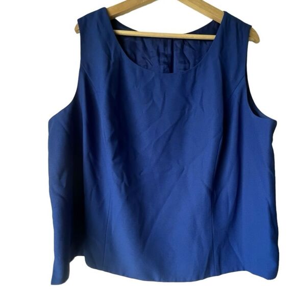 Women’s royal blue blouse crop top camisole tank Top size 20 sleeveless - Picture 1 of 9